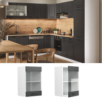 Vicco Mobile da cucina in vetro Antracite casa di campagna 40 cm