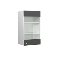 Vicco Mobile da cucina in vetro Antracite-oro 40 cm