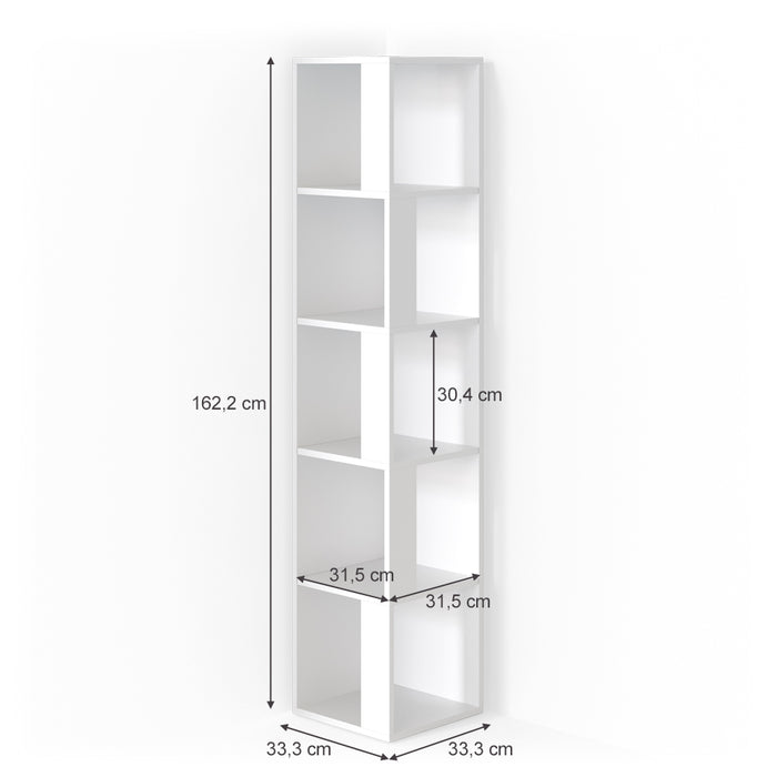 Vicco Scaffale angolare Bianco 33.3 x 162.2 cm