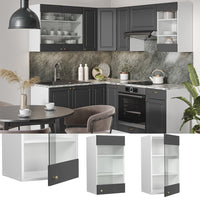 Vicco Mobile da cucina in vetro Antracite-oro 40 cm