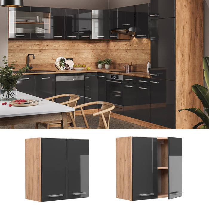 Vicco Pensile da cucina Antracite lucido 60 cm