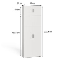 Vicco Scaffale per file Bianco 80 x 182.4 cm con estensione dell'armadio