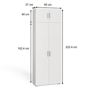 Vicco Scaffale per file Bianco 80 x 182.4 cm con estensione dell'armadio
