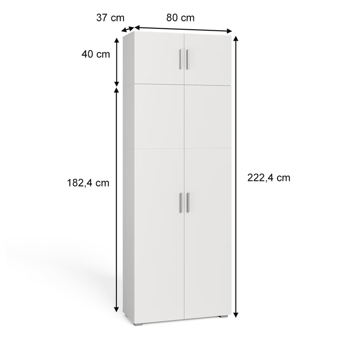 Vicco Scaffale per file Bianco 80 x 182.4 cm con estensione dell'armadio