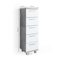 Vicco Cassettiera da bagno Calcestruzzo 30 x 95 cm