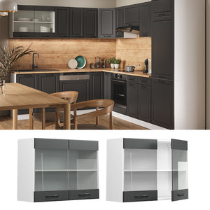 Vicco Mobile da cucina in vetro Antracite casa di campagna 80 cm