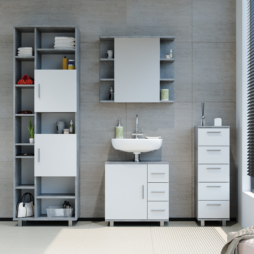 Vicco Cassettiera da bagno Calcestruzzo 30 x 95 cm