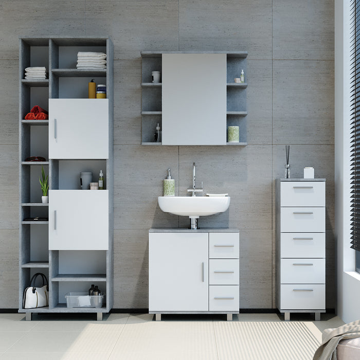 Vicco Cassettiera da bagno Calcestruzzo 30 x 95 cm