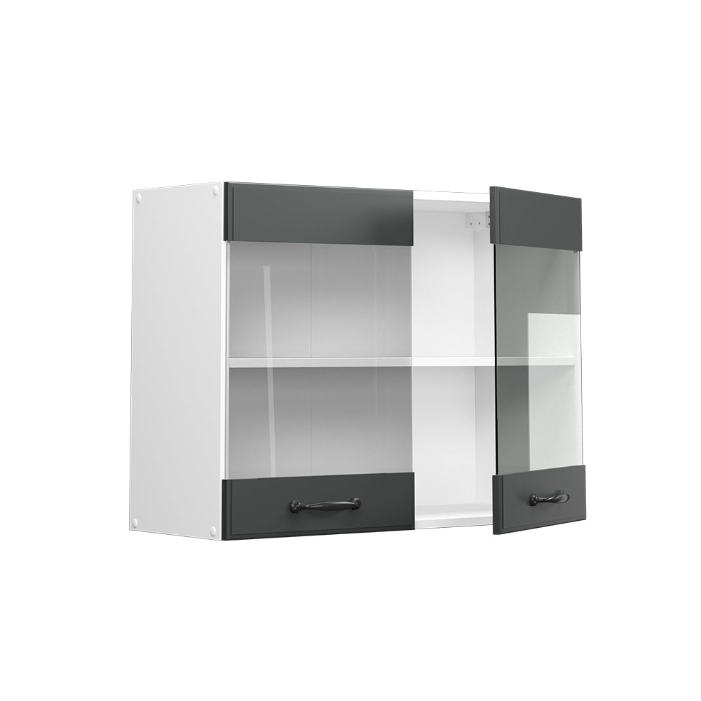 Vicco Mobile da cucina in vetro Antracite casa di campagna 80 cm