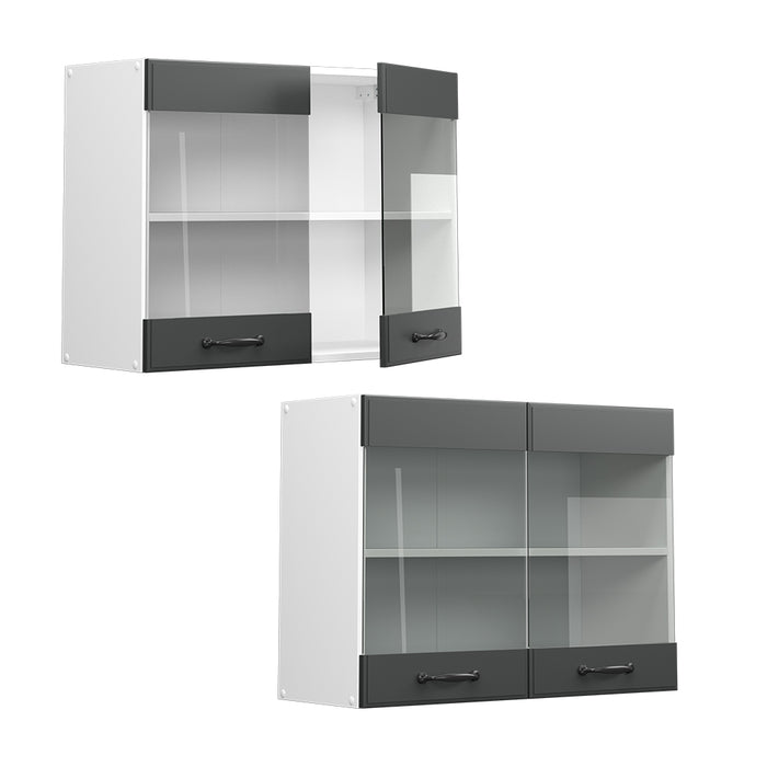 Vicco Mobile da cucina in vetro Antracite casa di campagna 80 cm