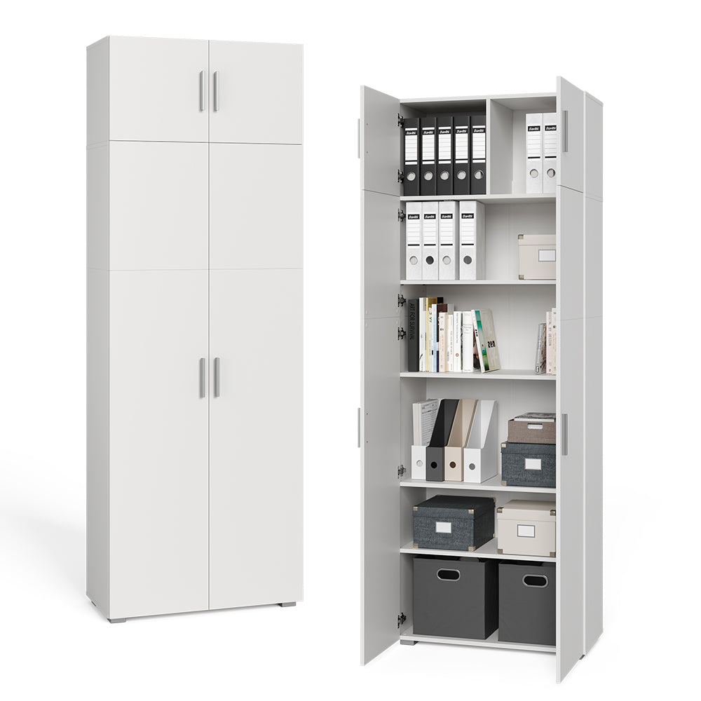 Vicco Scaffale per file Bianco 80 x 182.4 cm con estensione dell'armadio