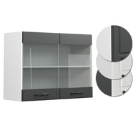 Vicco Mobile da cucina in vetro Antracite casa di campagna 80 cm