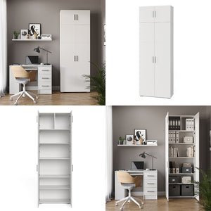 Vicco Scaffale per file Bianco 80 x 182.4 cm con estensione dell'armadio