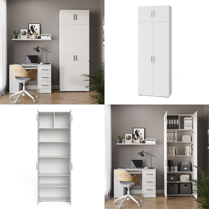 Vicco Scaffale per file Bianco 80 x 182.4 cm con estensione dell'armadio