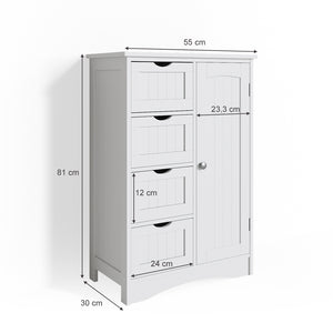 Vicco Cassettiera da bagno Bianco 55 x 81 cm