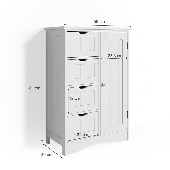 Vicco Cassettiera da bagno Bianco 55 x 81 cm