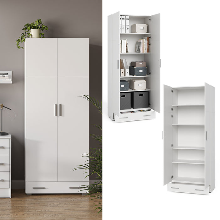 Vicco Scaffale per file Bianco 80 x 182.4 cm con cassetto