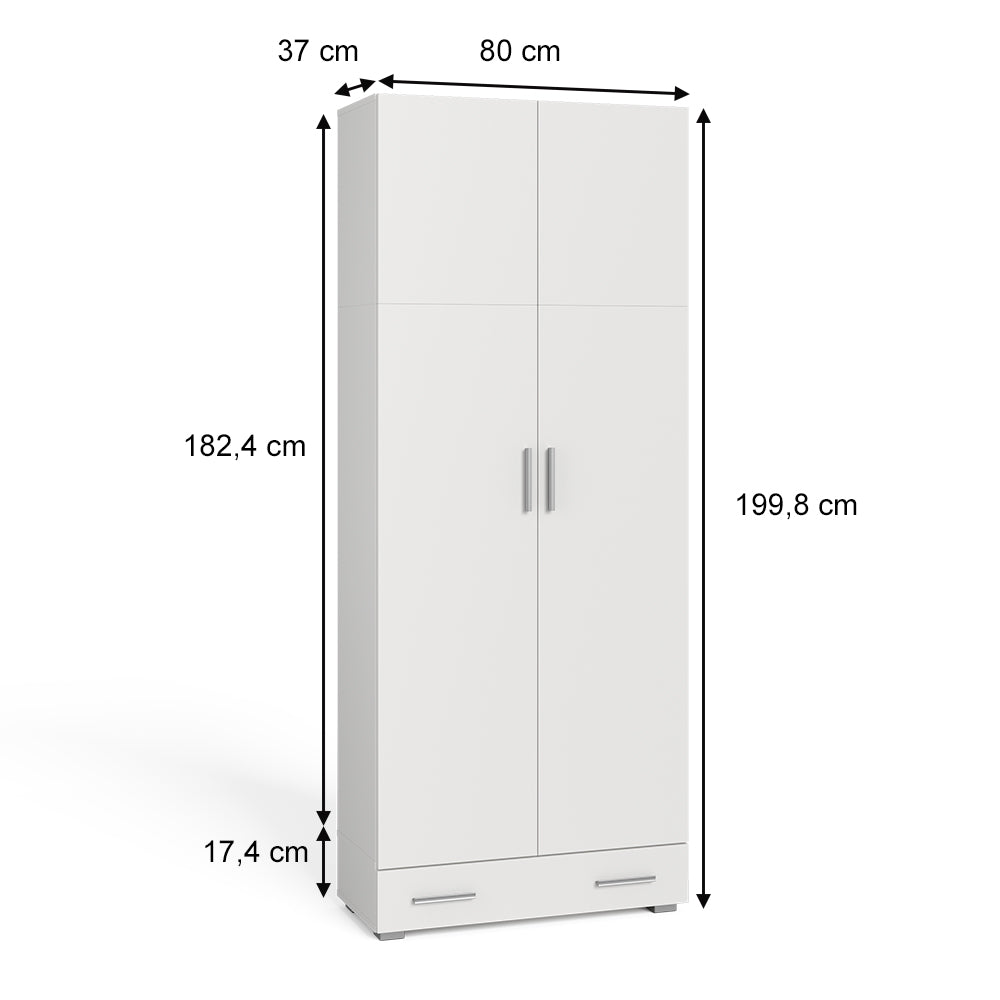 Vicco Scaffale per file Bianco 80 x 182.4 cm con cassetto