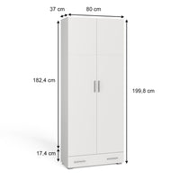 Vicco Scaffale per file Bianco 80 x 182.4 cm con cassetto