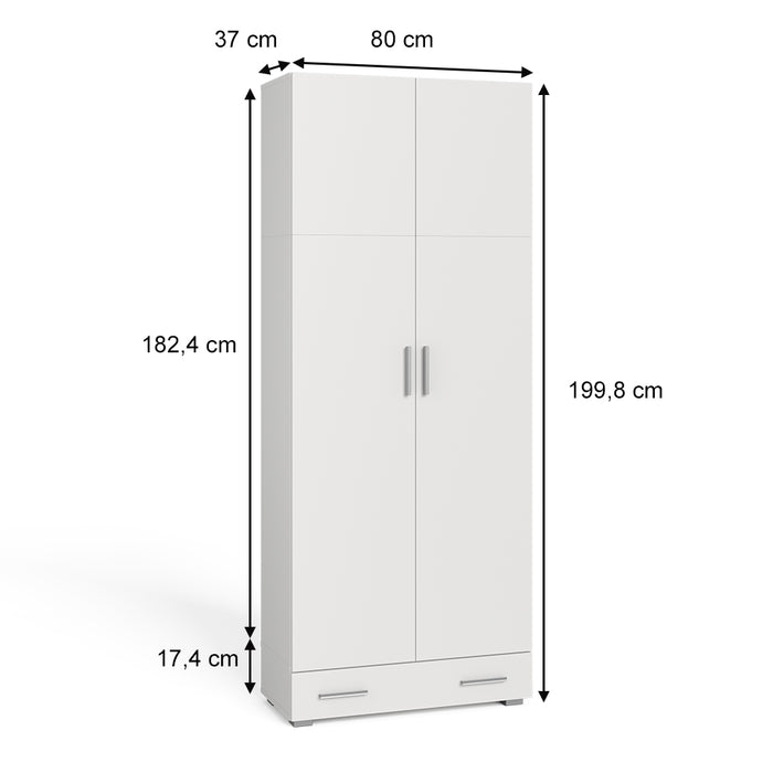 Vicco Scaffale per file Bianco 80 x 182.4 cm con cassetto