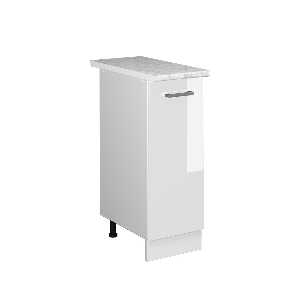 Vicco Armadio cucina dispensa alto Bianco lucido 30 cm , PL Marmo