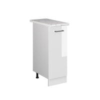 Vicco Armadio cucina dispensa alto Bianco lucido 30 cm , PL Marmo