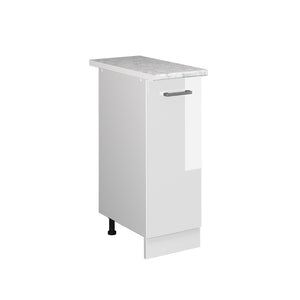 Vicco Armadio cucina dispensa alto Bianco lucido 30 cm , PL Marmo