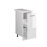 Vicco Armadio cucina dispensa alto Bianco lucido 30 cm , PL Marmo
