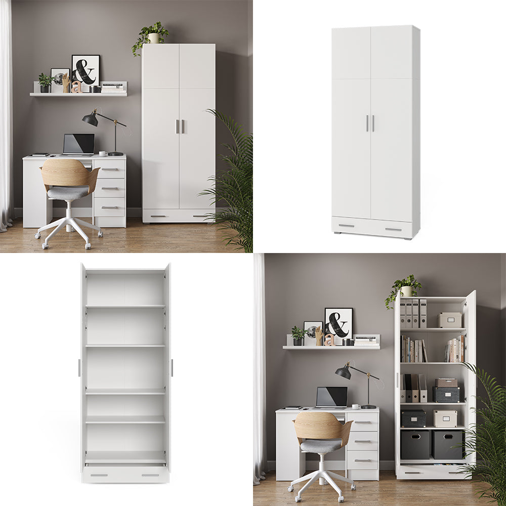 Vicco Scaffale per file Bianco 80 x 182.4 cm con cassetto