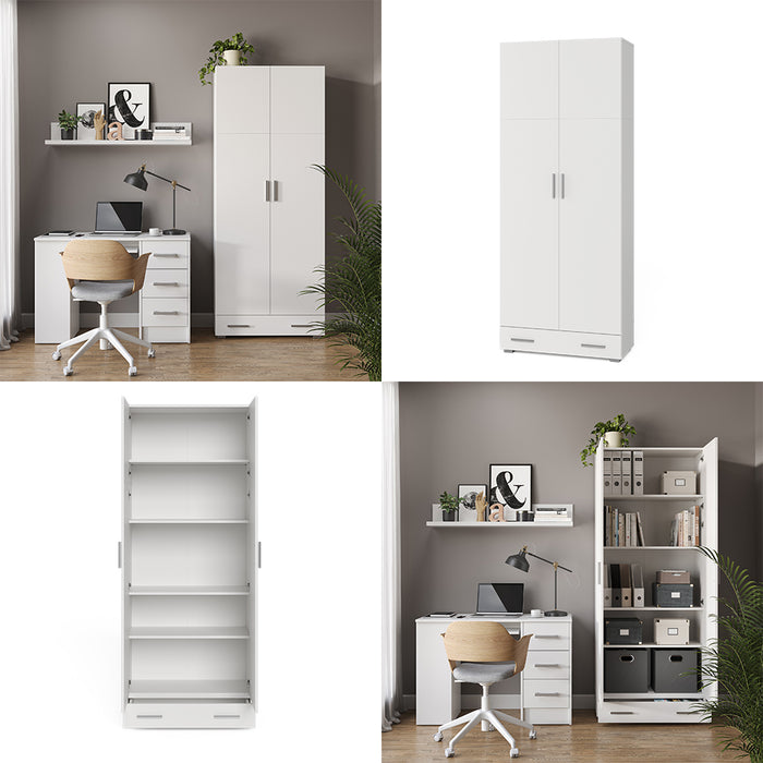 Vicco Scaffale per file Bianco 80 x 182.4 cm con cassetto