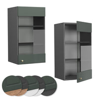 Vicco Mobile da cucina in vetro Verde-oro Country House 40 cm