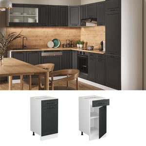 Vicco Mobiletto base per cucina Antracite casa di campagna 40 cm senza piano di lavoro