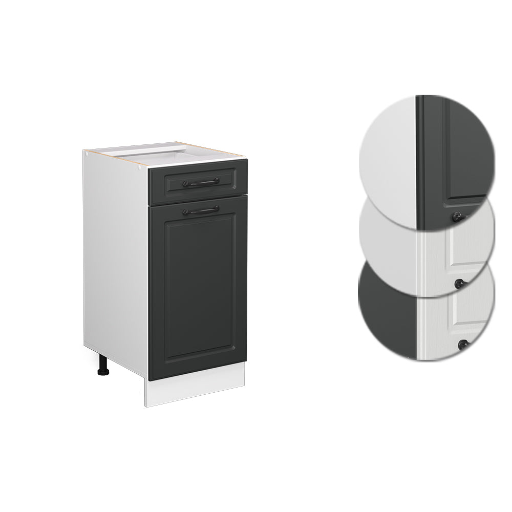 Vicco Mobiletto base per cucina Antracite casa di campagna 40 cm , PL Rovere
