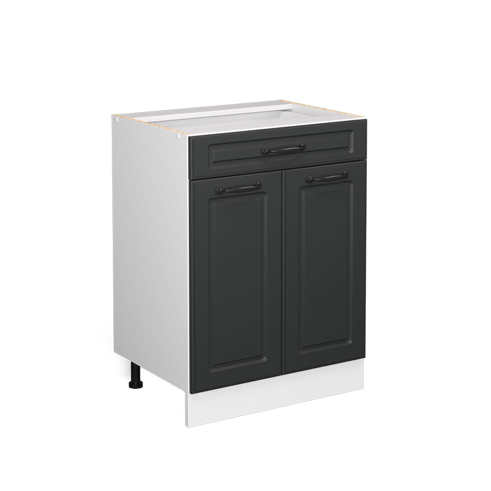 Vicco Mobiletto base per cucina Antracite casa di campagna 60 cm con cassetto, senza piano di lavoro