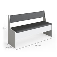 Vicco Panca ad angolo Bianco 41.5 x 136.6 cm