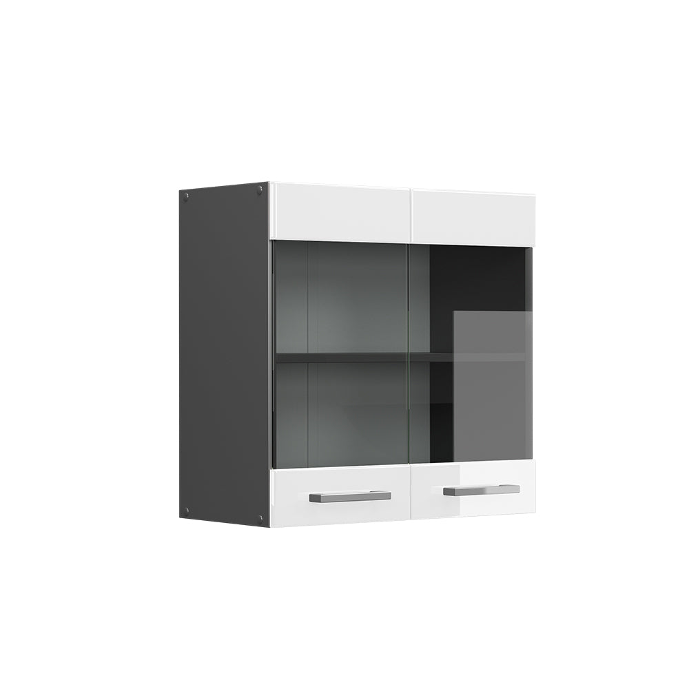 Vicco Mobile da cucina in vetro Bianco lucido 60 cm