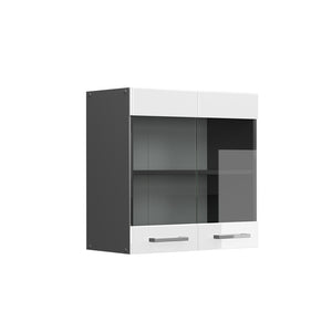 Vicco Mobile da cucina in vetro Bianco lucido 60 cm