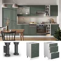 Vicco Mobiletto base per cucina Verde-oro Country House 50 cm senza piano di lavoro