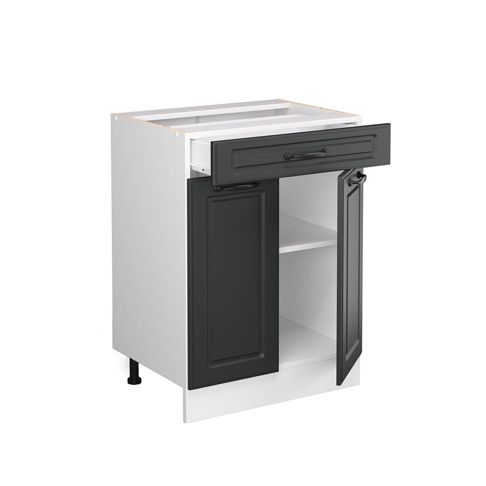 Vicco Mobiletto base per cucina Antracite casa di campagna 60 cm con cassetto, senza piano di lavoro