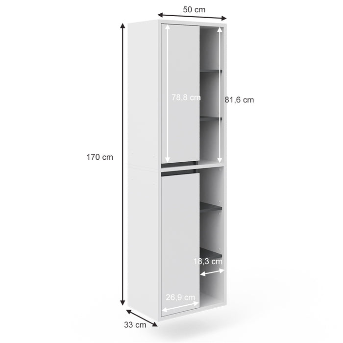 Vicco Mobile bagno alto Bianco 50 x 170 cm