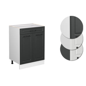 Vicco Mobiletto base per cucina Antracite casa di campagna 60 cm con cassetto, senza piano di lavoro