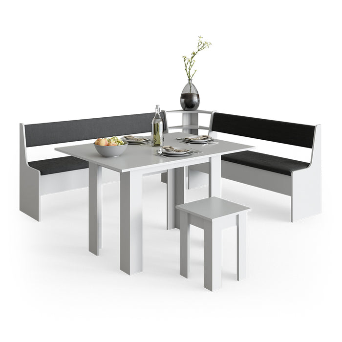 Vicco Panca ad angolo Bianco 41.5 x 166.6 cm