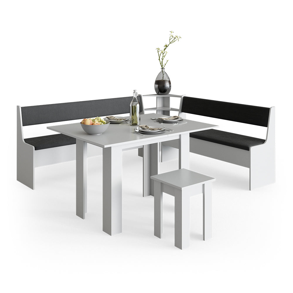 Vicco Panca ad angolo Bianco 41.5 x 136.6 cm