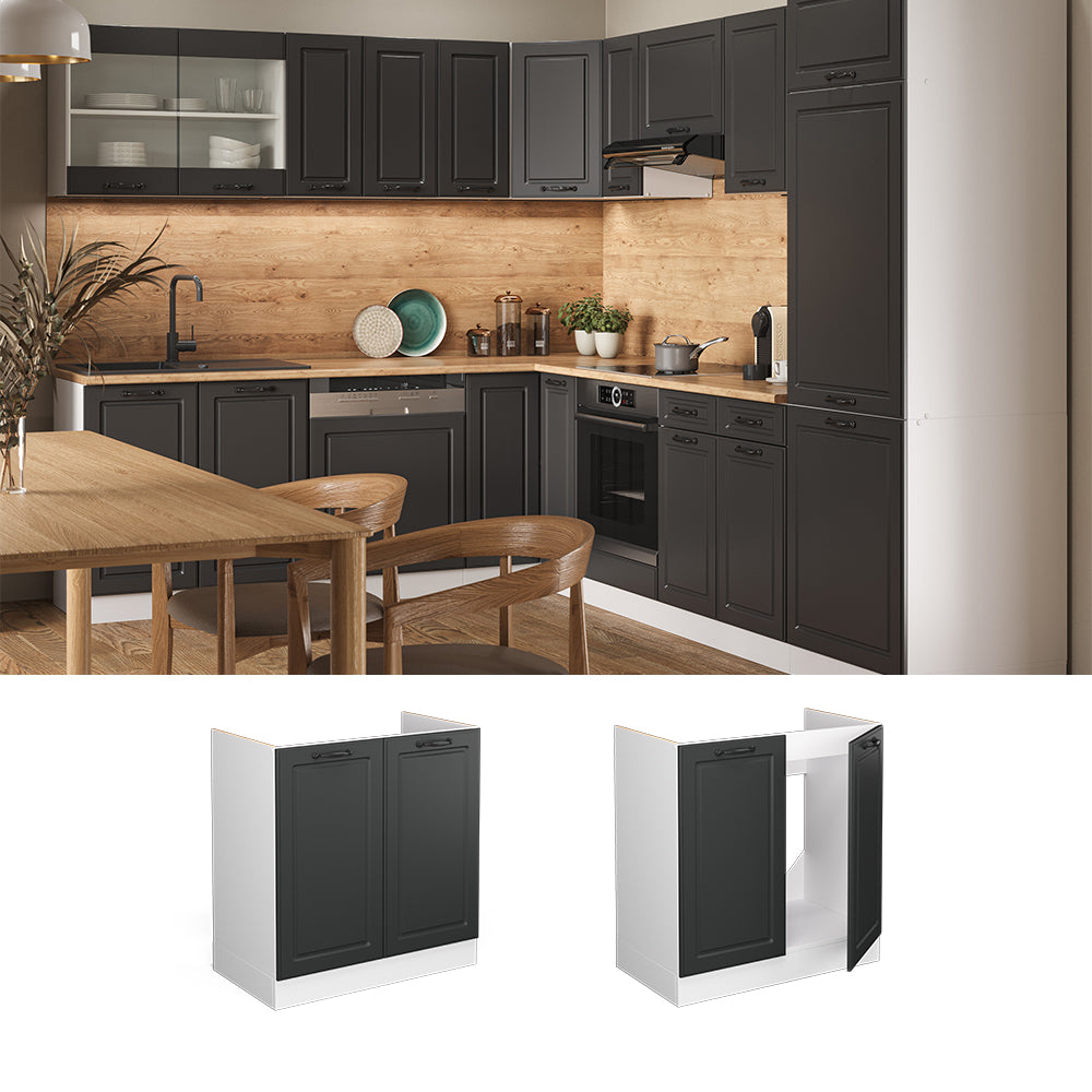 Vicco Mobile lavello cucina Antracite casa di campagna 80 cm senza piano di lavoro