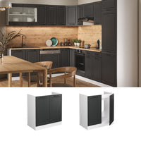 Vicco Mobile lavello cucina Antracite casa di campagna 80 cm senza piano di lavoro