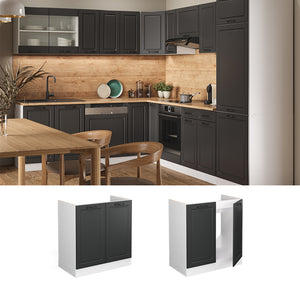 Vicco Mobile lavello cucina Antracite casa di campagna 80 cm , PL Rovere