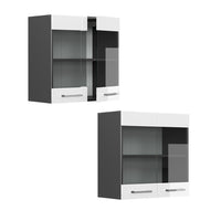 Vicco Mobile da cucina in vetro Bianco lucido 60 cm
