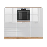 Vicco Cucine componibili piccole Bianco lucido/oro power oak 180 cm senza piano di lavoro
