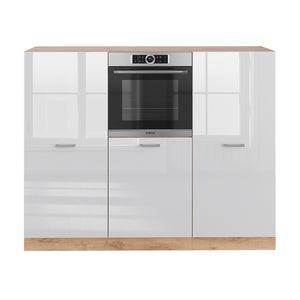 Vicco Cucine componibili piccole Bianco lucido/oro power oak 180 cm senza piano di lavoro