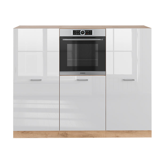 Vicco Cucine componibili piccole Bianco lucido/oro power oak 180 cm senza piano di lavoro